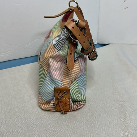 Dooney & Bourke Pastel patchwork Canvas hobo. - Picture 2 of 10